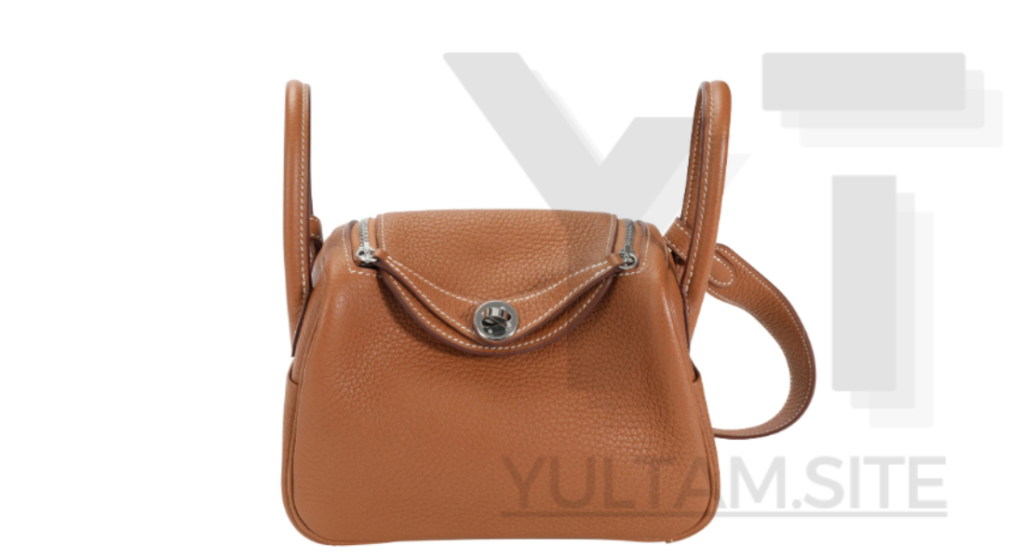 HERMES Taurillon Clemence Mini Lindy 20 Gold